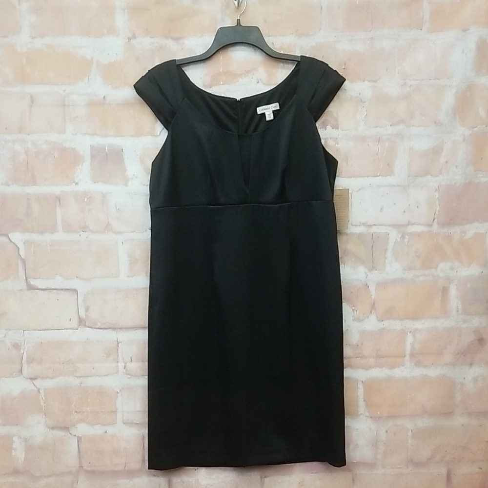 NWT Coldwater Creek Size 16 Women's Black Cap Sleeve Mini Dress